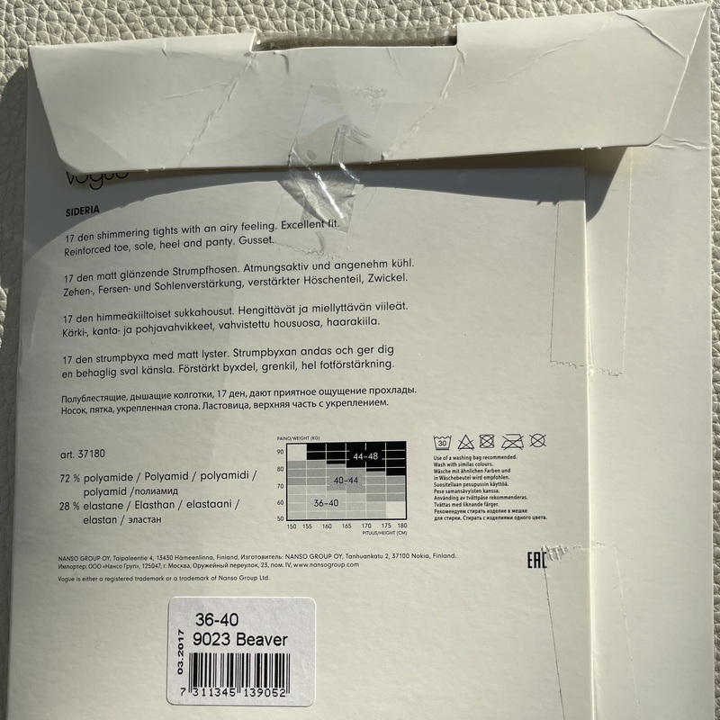 KUVA 2:  Uudet VOGUE Sideria sukkahousut, väri  Beaver. 17 den, kiiltävä. Koko 36-40. 